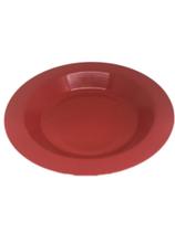 Prato Plástico Merenda Escolar Vermelho 21 cm - 50 Pçs