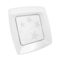 Prato Plastilania Pequeno Quadrado Cristal 10 Un