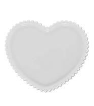 Prato Porcelana Coração Beads Branco 25x22x2 cm- Bon Gourmet