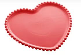 Prato porcelana coração vermelho beads Bon Gourmet 12 cm