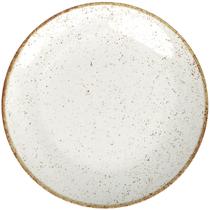 Prato Porcelana Tramontina Rústico Raso 25cm Marrom Decorado Avulso Cozinha Casa