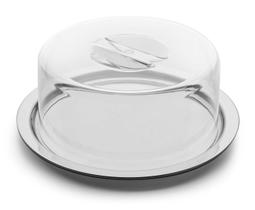 Prato Porta Bolo Queijo De Inox Com Tampa Neo Forma - 24cm