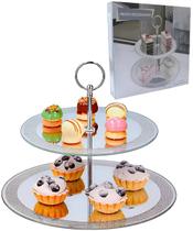 Prato Porta Doce Boleira Decorativo 2 Andares Suporte 22cm