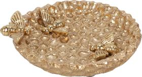 Prato Porta-Jóias Bee Happy Dourado 10x7,5cm - Tuut