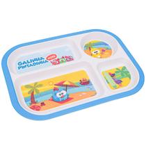 Prato Pratinho Infantil Divisória 4 Compartimentos Galinha Pintadinha Baby Bebê Melamina EBN Kids
