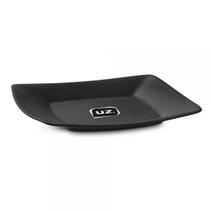 Prato Quadrado 18,5cm Preto Pequeno Avulso Plástico Lanches Frutas Slim Uz Prato Quadrado 18,5cm Preto Pequeno Avulso Plástico Lanches Frutas Slim Uz