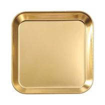 Prato Quadrado De Aço Inoxidável Espesso Dourado Para Churrasco, Estilo Coreano, Louça Comercial De