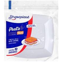 Prato Quadrado De Acrílico 18Cm - 10 Unidades