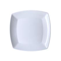 Prato Quadrado De Melamina 25,5cm Branco