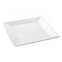 Prato Quadrado de Melamina Premium Branco Para Sobremesa Prato Quadrado De Plástico 20 cm Bestfer