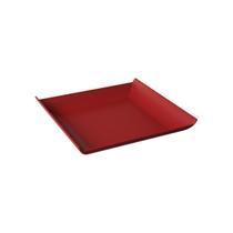 Prato Quadrado De Plástico Pequeno Casual Vermelho 16Cm Coza