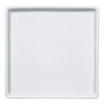 Prato Quadrado Raso em Porcelana 16x16cm Americana Germer Branco Prato Quadrado Raso em Porcelana 16x16cm Americana Germer Branco