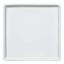 Prato Quadrado Raso em Porcelana 16x16cm Americana Germer Branco Prato Quadrado Raso em Porcelana 16x16cm Americana Germer Branco