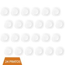 Prato Quadrado Vidro Branco Plaza 21Cm Refeições C/24 Nadir
