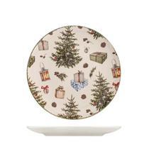 Prato Raso 26 cm Oxford Coleção Pinheiro e presentes Natalino Prato Raso 26 cm Oxford Coleção Pinheiro e presentes Natalino