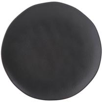 Prato Raso 26,5cm Cerâmica Orgânico Preto Matte Avulso Mesa