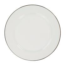 Prato Raso 27cm Porcelana Schmidt - Dec. Filetado Prata Itamaraty 0012 Prato Raso 27cm Porcelana Schmidt - Dec. Filetado Prata Itamaraty 0012