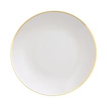 Prato Raso 28cm Porcelana Tramontina Anna Borda Dourada Jantar Refeição