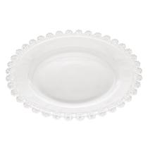 Prato Raso 32cm De Cristal De Chumbo Com Borda Decorada Flores Daisy Sousplat Para Servir Mesa Almoço Jantar