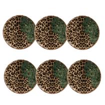 Prato Raso Animal Print Onça Mesa Posta Maison Blanche Jogo c/ 6 Un. Prato Raso Animal Print Onça Mesa Posta Maison Blanche Jogo c/ 6 Un.