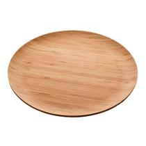 Prato Raso Bambu Natural Extra Grande Servir Porta Bolo Salgados Doces Festa Mesa Posta Decoração