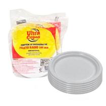Prato raso branco 146mm c/ 10 un - Ultracopos
