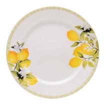 Prato Raso Branco Limão Siciliano 24cm Cerâmica Lyor Mesa Posta Prato Raso Branco Limão Siciliano 24cm Cerâmica Lyor Mesa Posta
