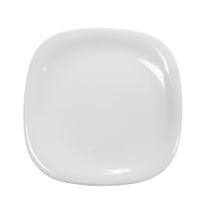 Prato Raso Branco Quadrado Square 25,5cm Vidro Opalino Jantar Em Casa Tem