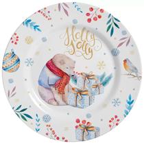 Prato Raso Cerâmica Natal Holly Jolly Colors 28,5cm - Unid.