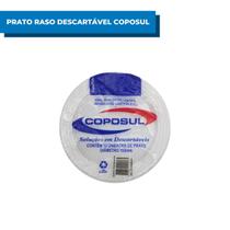Prato Raso COPOSUL Descartável Sobremesa PR15 Branco C/10 Unidades Pratinhos Para Festa Plástico Comida Comemoração Aniversário