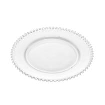 Prato raso cristal bolinha perola 28cm maison decor Prato raso cristal bolinha perola 28cm maison decor