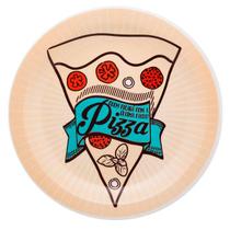 Prato Raso de Cerâmica 26cm Estampa Pizza 1 Unidade - Biona - Oxford