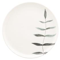 Prato Raso De Cerâmica 26Cm Flat Samambaia Branco Oxford Prato Raso De Cerâmica 26Cm Flat Samambaia Branco Oxford