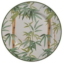 Prato Raso de Cerâmica Bambu Verde 28,5cm - Unid.