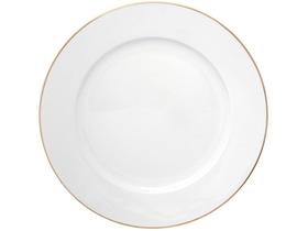 Prato Raso de Cerâmica Branco e Dourado de Sobremesa Redondo 20cm Hauskraft Royal Prato Raso de Cerâmica Branco e Dourado de Sobremesa Redondo 20cm Hauskraft Royal