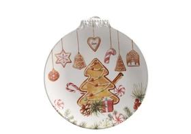 Prato Raso de Cerâmica Gingerbread Natal 27cm