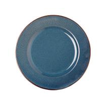 Prato raso de ceramica linear azul 27cm - lyor