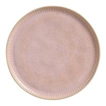 Prato Raso De Cerâmica Linhas Litchi Rosa 27,5cm Porto Brasil