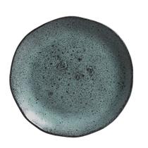 Prato Raso de Cerâmica Orgânico Azul Petroleum Porto Brasil Stoneware 26,5cm