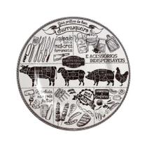 Prato Raso de Cerêmica Branco Churrasco 29cm Alleanza Prato Raso de Cerêmica Branco Churrasco 29cm Alleanza