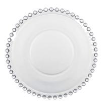 Prato Raso de Cristal Wolff Pearl Clear Bolinha Transparente 27cm Prato Raso de Cristal Wolff Pearl Clear Bolinha Transparente 27cm