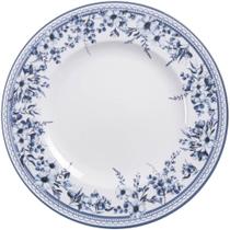 Prato Raso de Jantar 28cm Porcelana Tramontina Azzura Floral Azul Avulso Prato Raso de Jantar 28cm Porcelana Tramontina Azzura Floral Azul Avulso