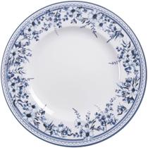 Prato Raso de Jantar 28cm Porcelana Tramontina Azzura Floral Azul Avulso Prato Raso de Jantar 28cm Porcelana Tramontina Azzura Floral Azul Avulso