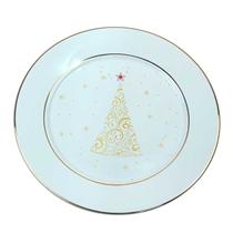 Prato Raso de Jantar Natal Christmas Lights Branco 4 Unidades Cerâmica Scalla