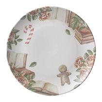 Prato Raso de Jantar Postais de Natal 6 Unidades Porto Brasil