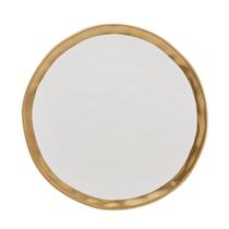 Prato Raso De Porcelana Branco E Dourado 25cm Dubai Wolff