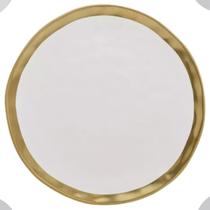 Prato Raso de Porcelana Branco e Dourado 6un Dubai