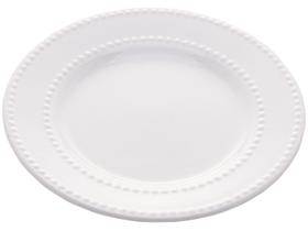 Prato raso de porcelana new bone pearl branco 27cm lyor