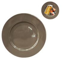 Prato Raso De Sobremesa Em Cerâmica Nude 18cm Buffet