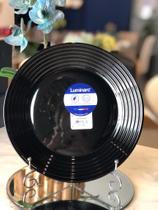 PRATO RASO DE VIDRO OPALINO HARENA BLACK 27cm PRATO RASO DE VIDRO OPALINO HARENA BLACK 27cm